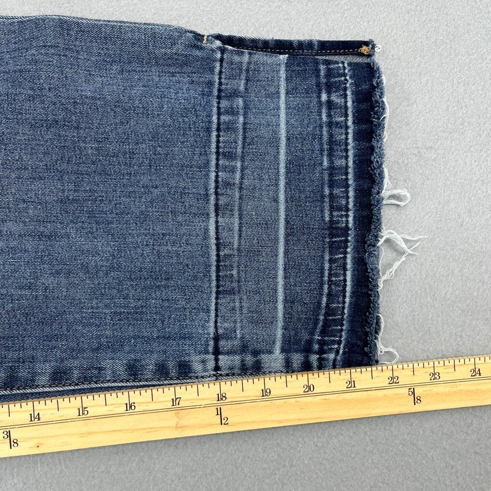Lucky Brand Emma Crop Jeans Womens 20W Blue Medium Wash Distressed Raw Hem Denim - Picture 6 of 16